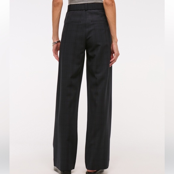 A&F Curve Love Sloane Tailored Wide Leg Pant in Black Plaid 25 - Picture 4 of 10